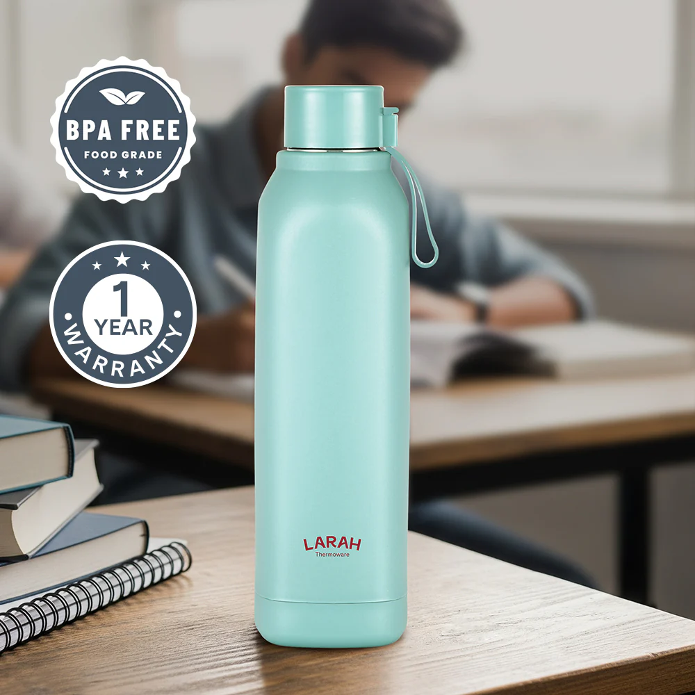 Larah Cube Square PU Thermoware Bottle, Mint - Image 4