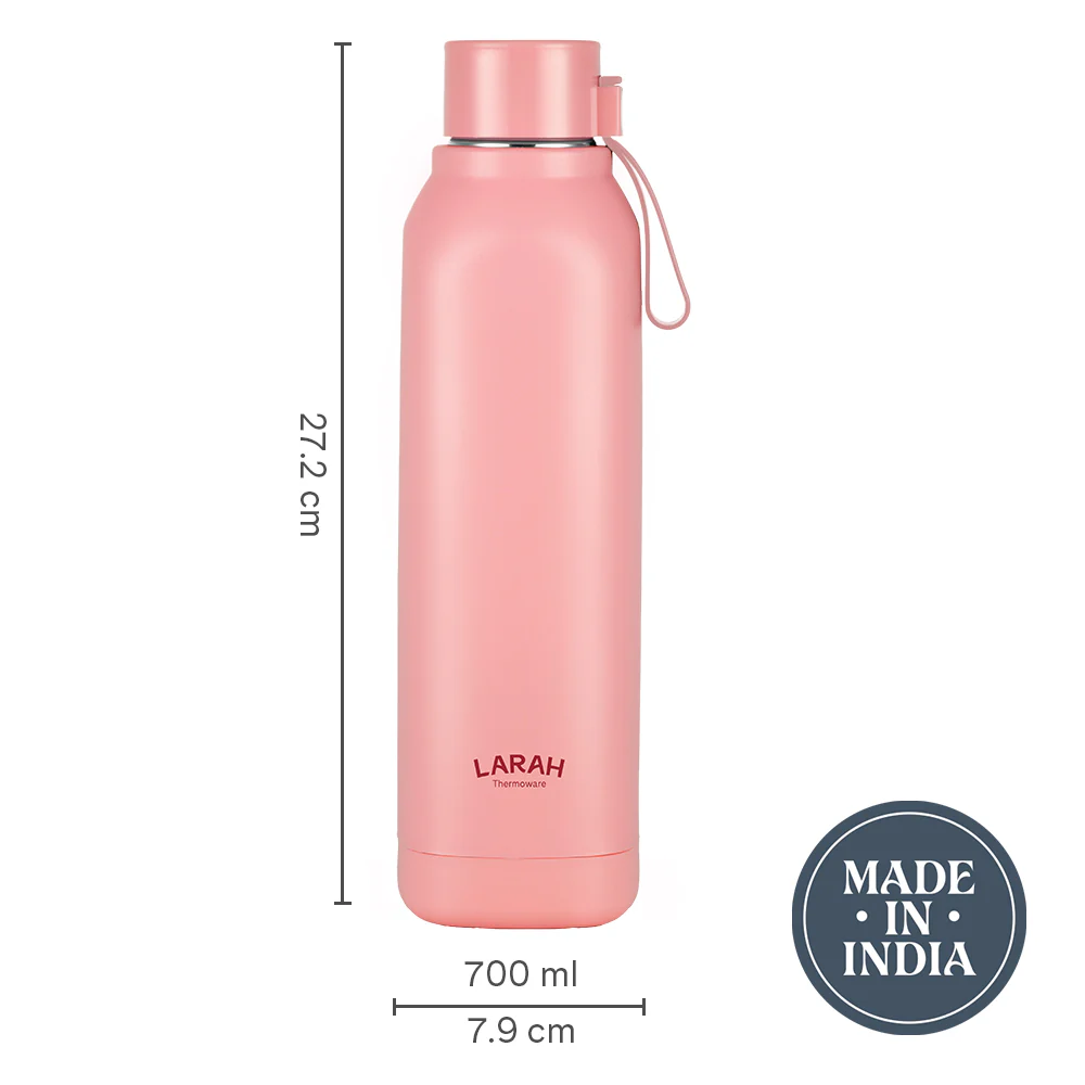 Larah Cube Square PU Thermoware Bottle, Pink - Image 3