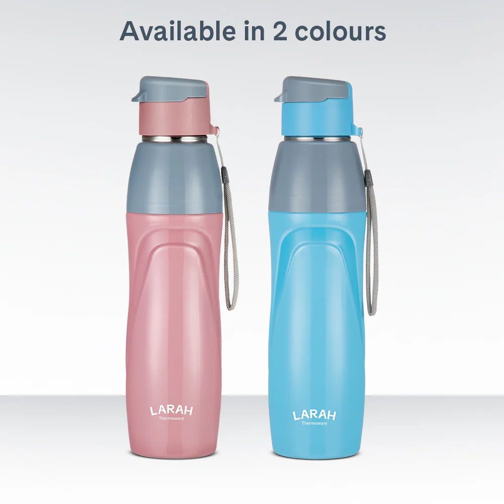 Larah Drift Round PU Thermoware Bottle, Sky - Image 7
