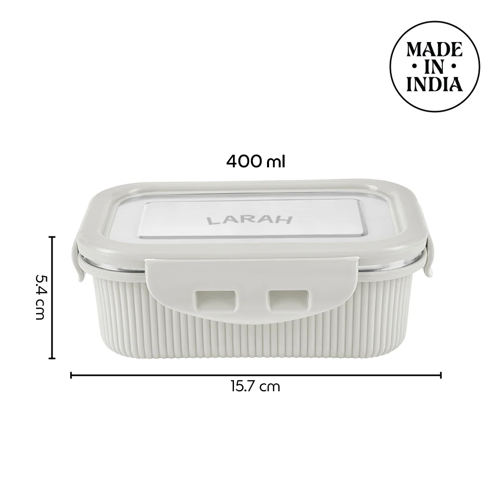 Larah Freshbyte Rectangular Lunch Box, Grey - Image 3