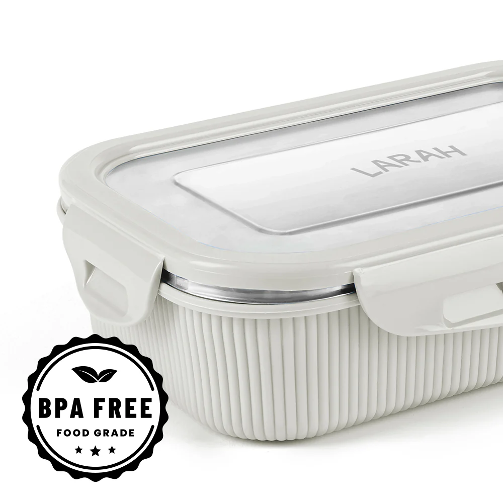 Larah Freshbyte Rectangular Lunch Box, Grey - Image 4