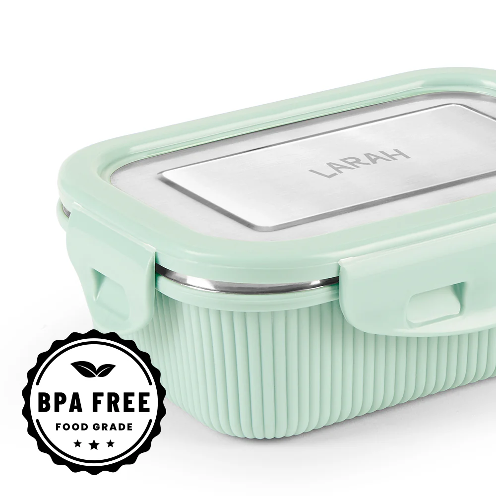 Larah Freshbyte Rectangular Lunch Box, Pale Green - Image 4