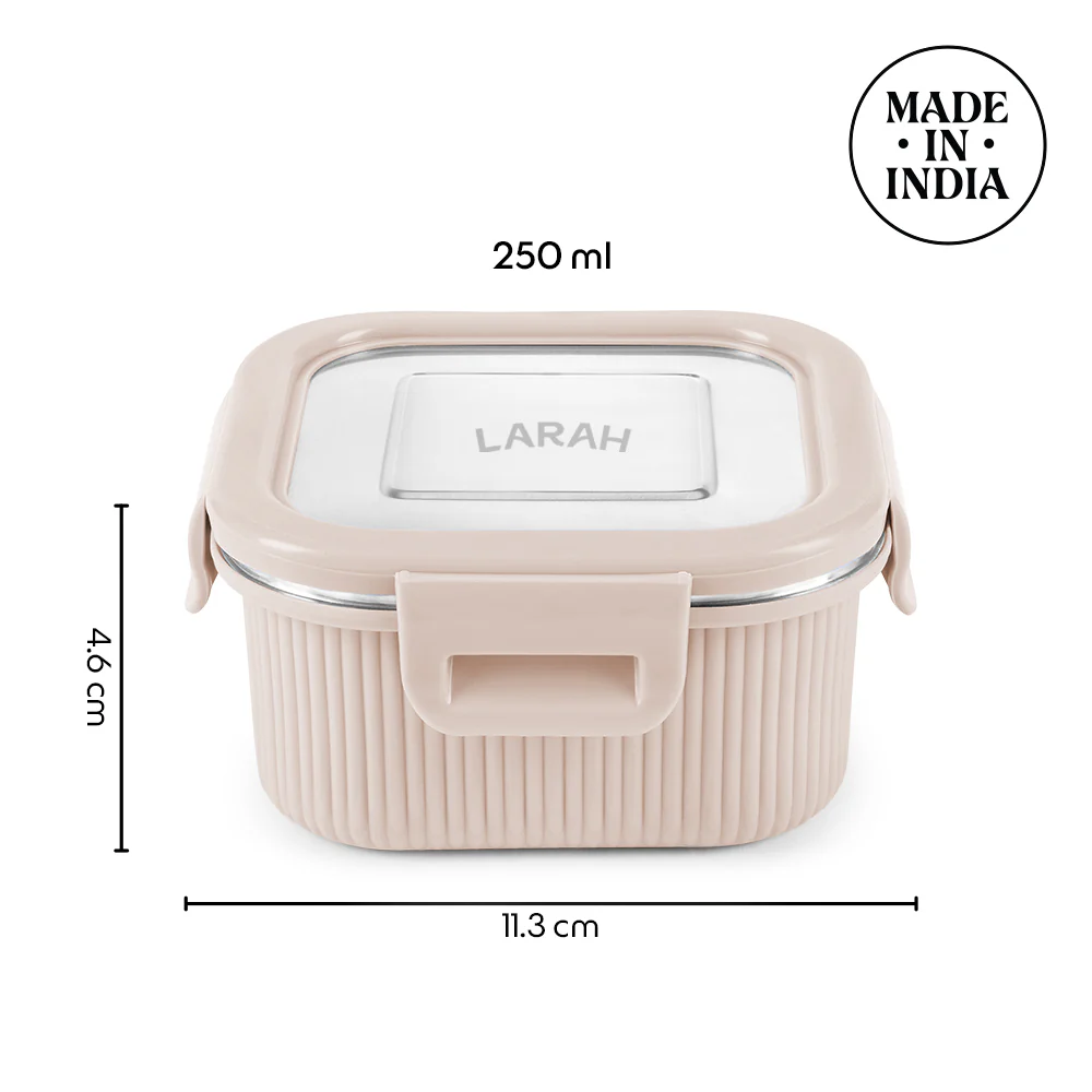 Larah Freshbyte Square Container with Lid, Beige - Image 3