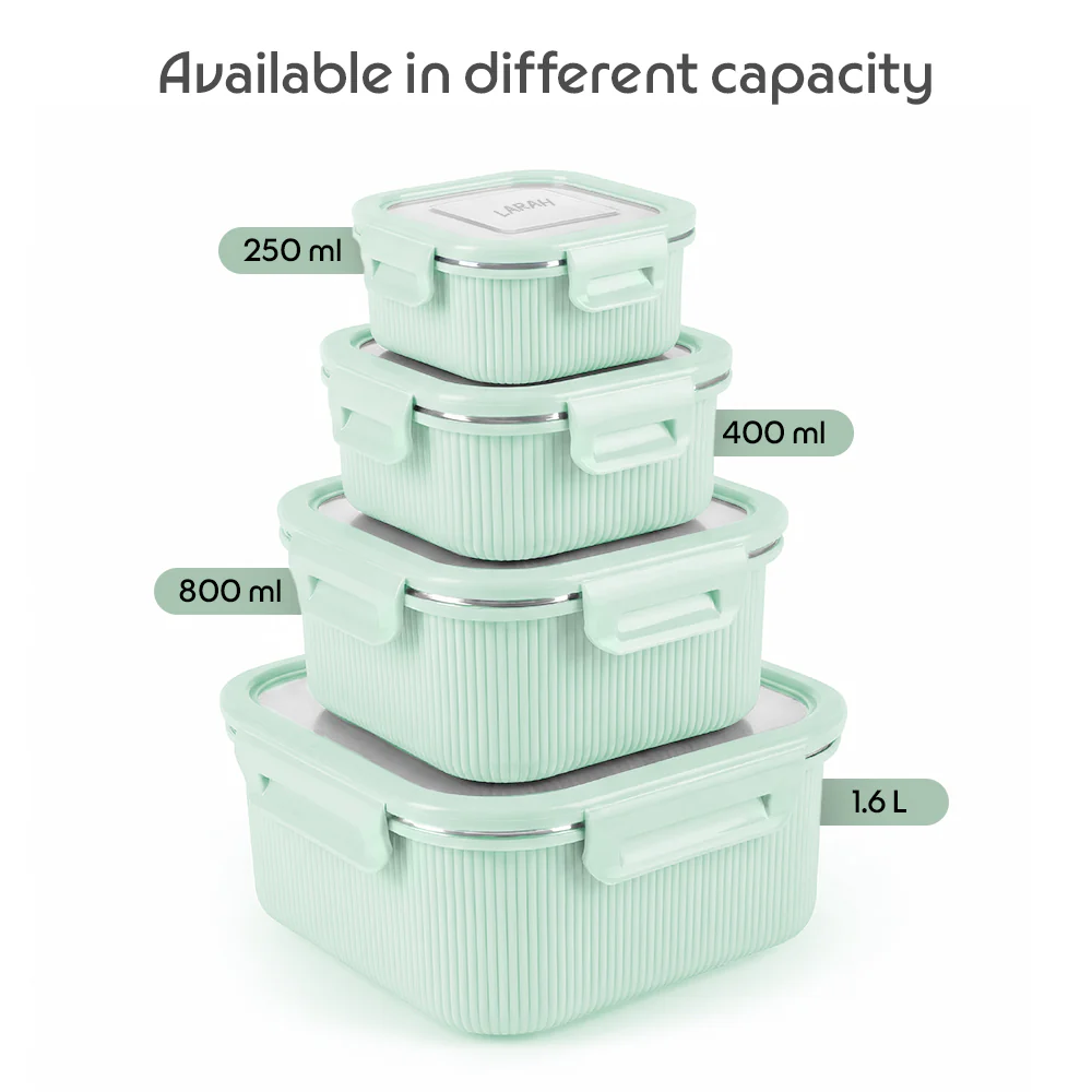Larah Freshbyte Square Container with Lid, Green - Image 8