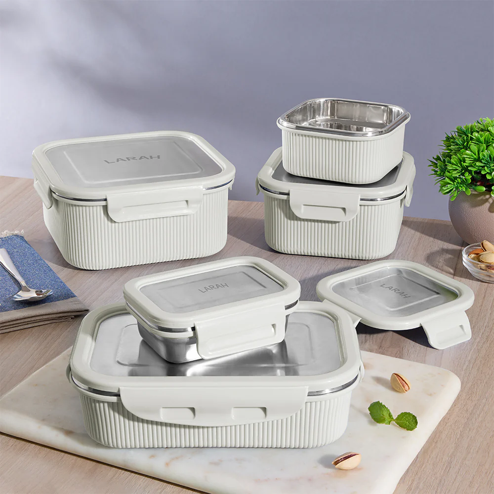 Larah Freshbyte Square Container with Lid, Grey - Image 9