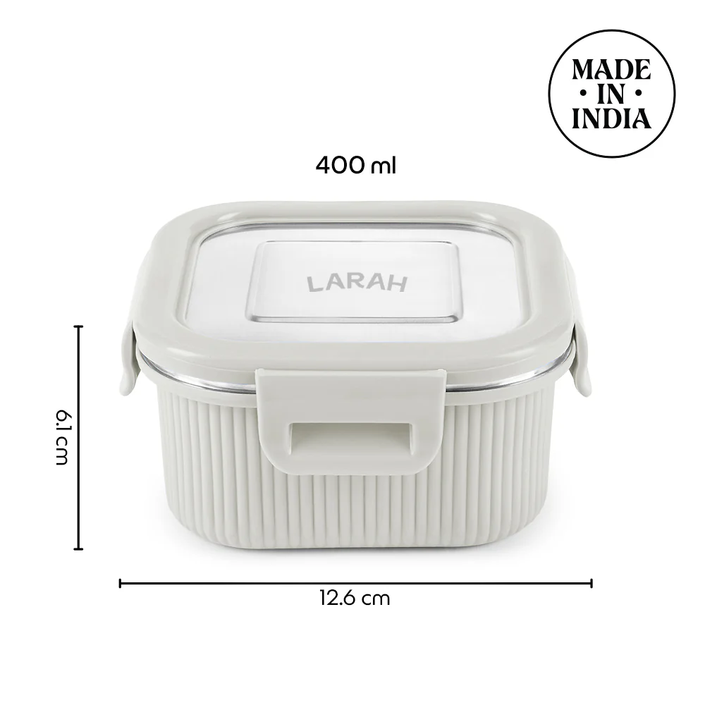 Larah Freshbyte Square Container with Lid, Grey - Image 3