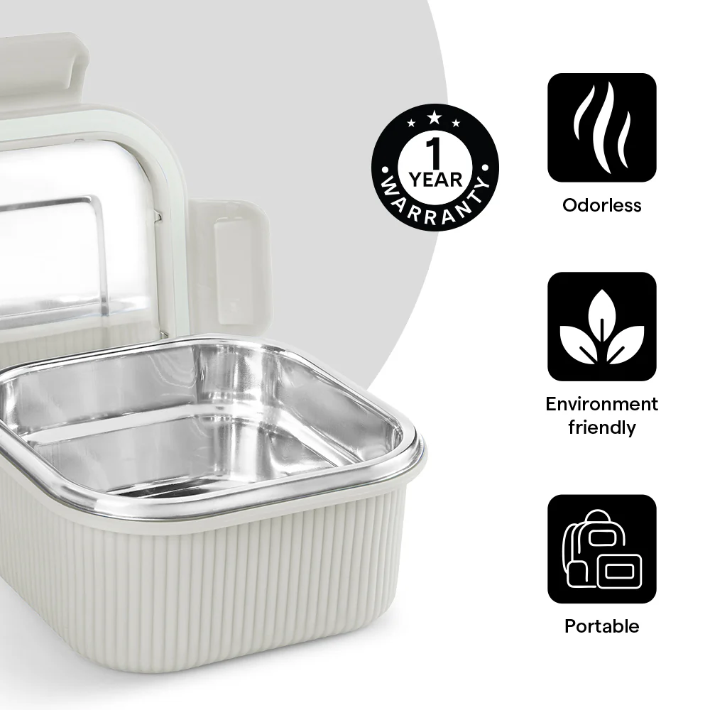 Larah Freshbyte Square Container with Lid, Grey - Image 6