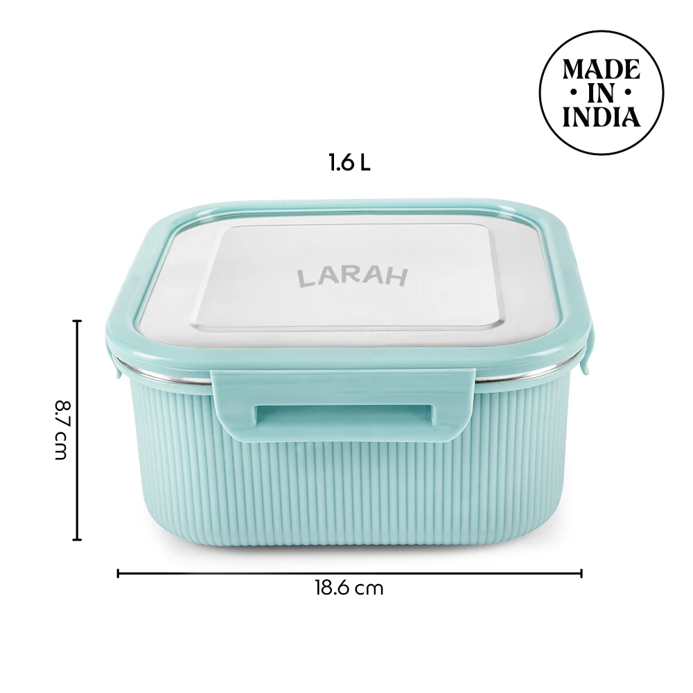 Larah Freshbyte Square Container with Lid, Mint - Image 3