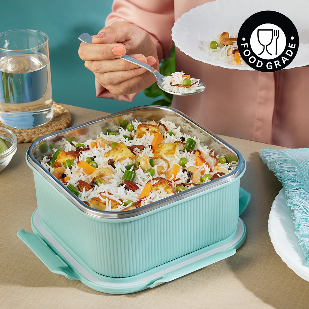 Larah Freshbyte Square Container with Lid, Mint - Image 6