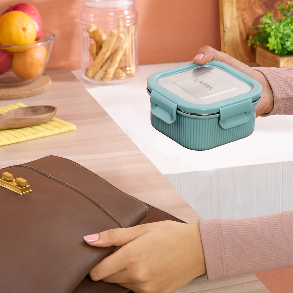 Larah Freshbyte Square Container with Lid, Mint - Image 8