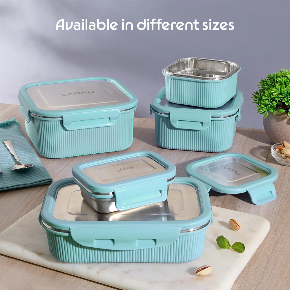Larah Freshbyte Square Container with Lid, Mint - Image 9