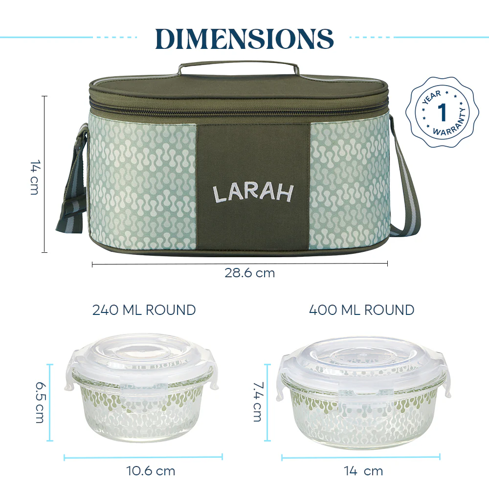Larah Gracia Fusion Round Glass Lunchbox - Image 6