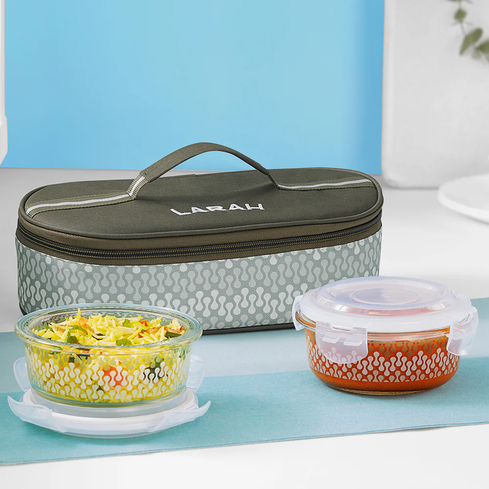 Larah Gracia Round Glass Lunchbox - Image 2