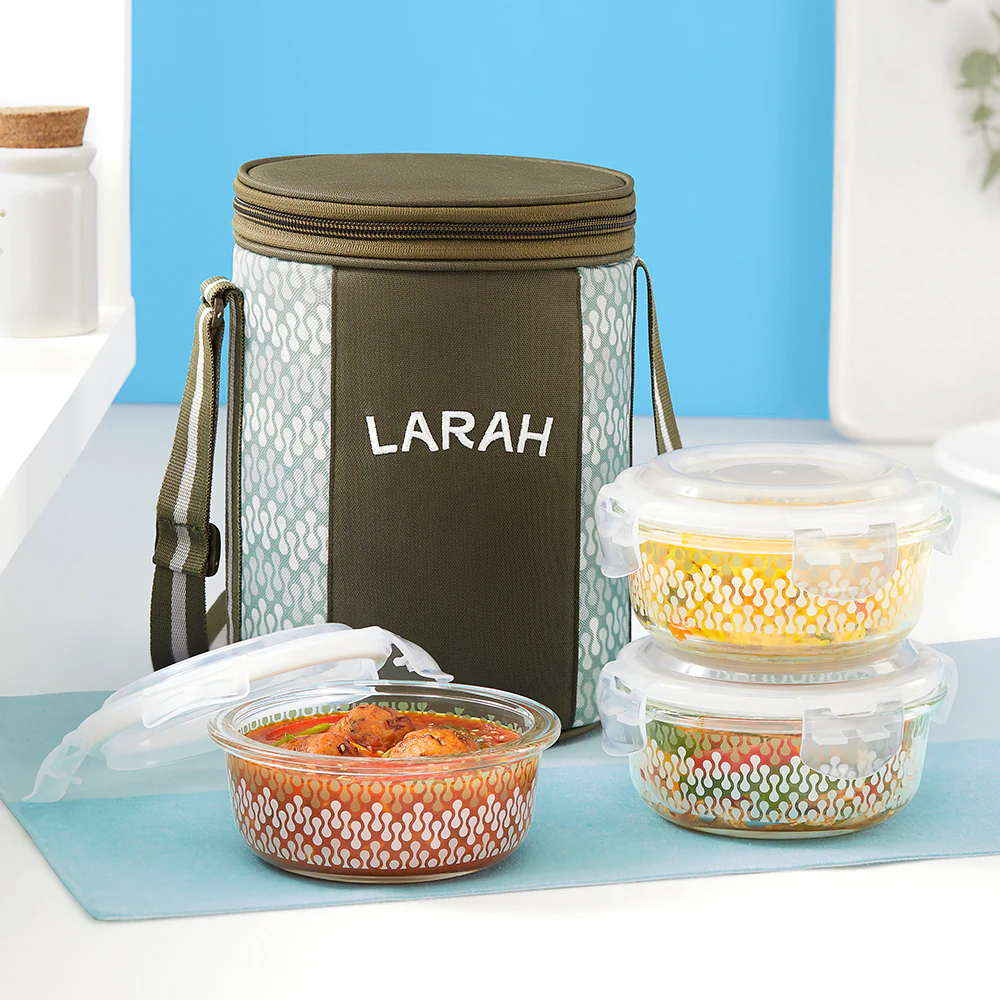 Larah Gracia Round Glass Lunchbox - Image 3