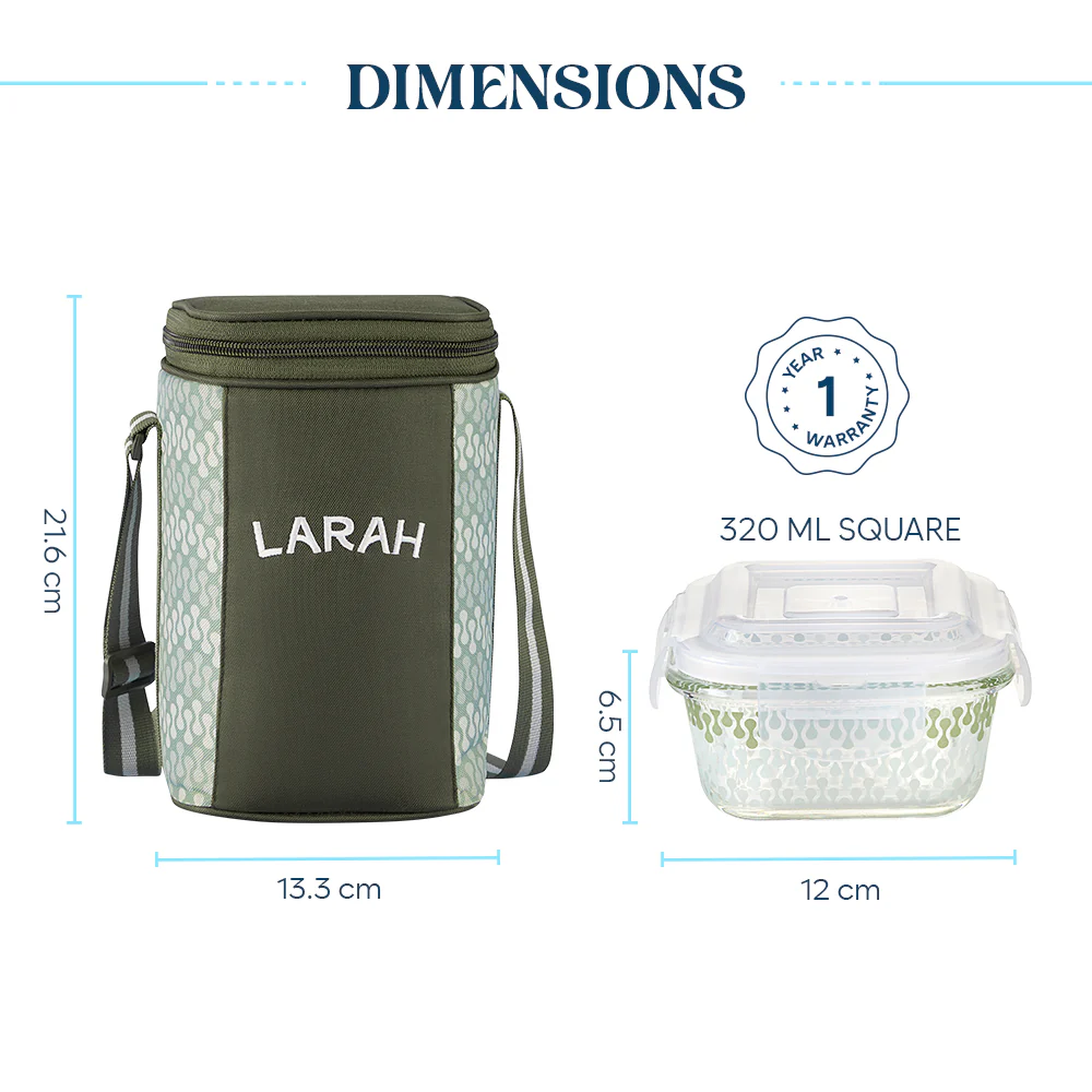 Larah Gracia Square Glass Lunchbox - Image 2