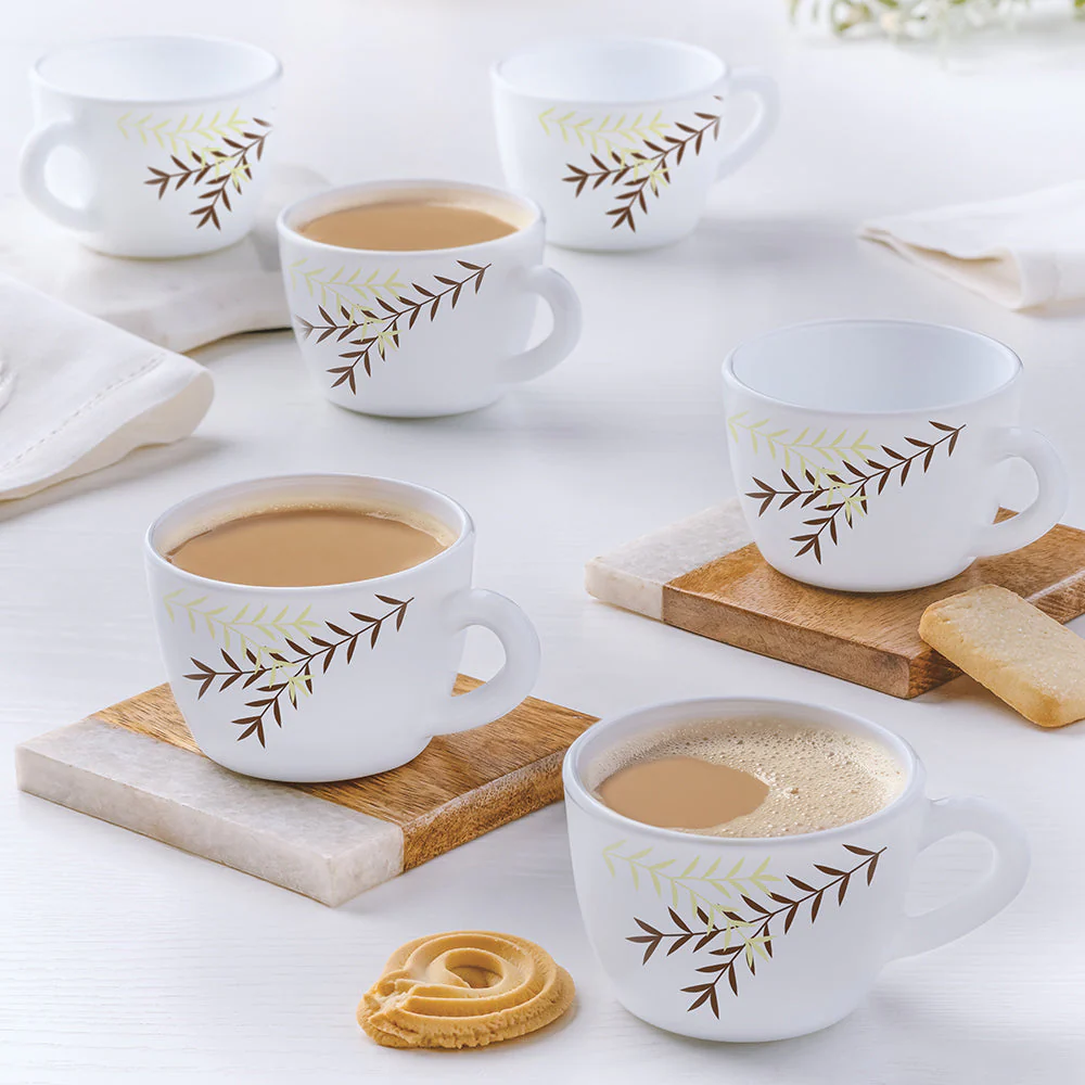 Larah Opalware Oak Cup Set of 6 90ml - Image 4