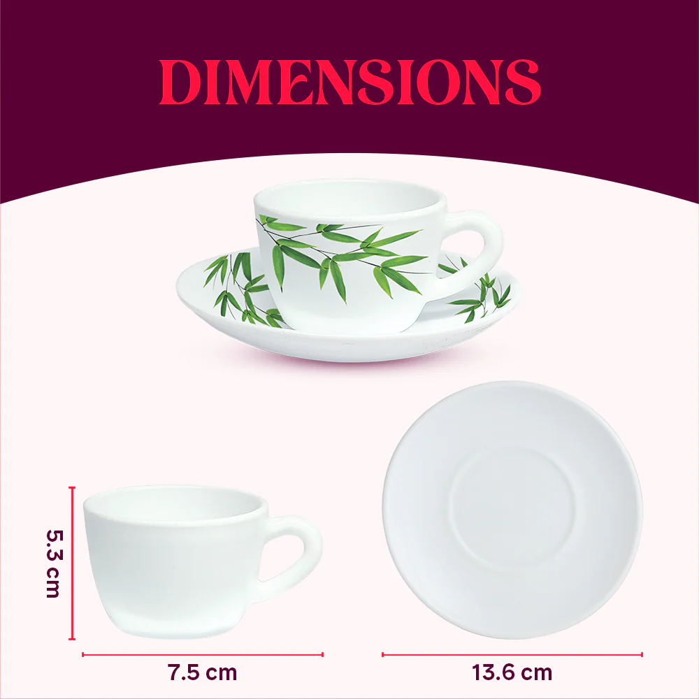 Larah Bamboo Leaves Cup n Saucer Set - Image 4