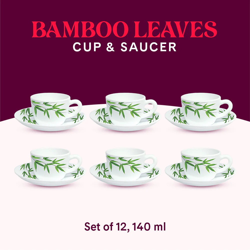 Larah Bamboo Leaves Cup n Saucer Set - Image 9