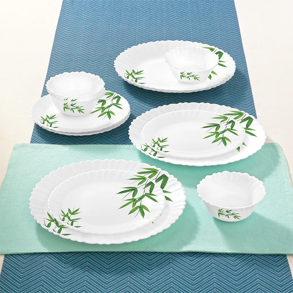 Larah Bamboo Leaves Dinner Set, 12 pc - Image 9
