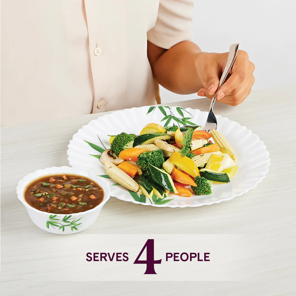 Larah Bamboo Leaves Dinner Set, 13 pc - Image 4
