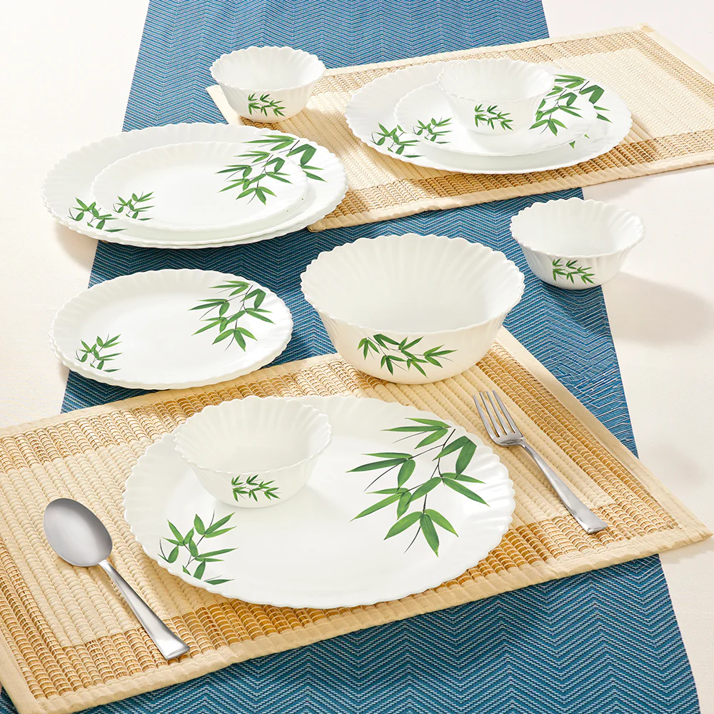Larah Bamboo Leaves Dinner Set, 13 pc - Image 9