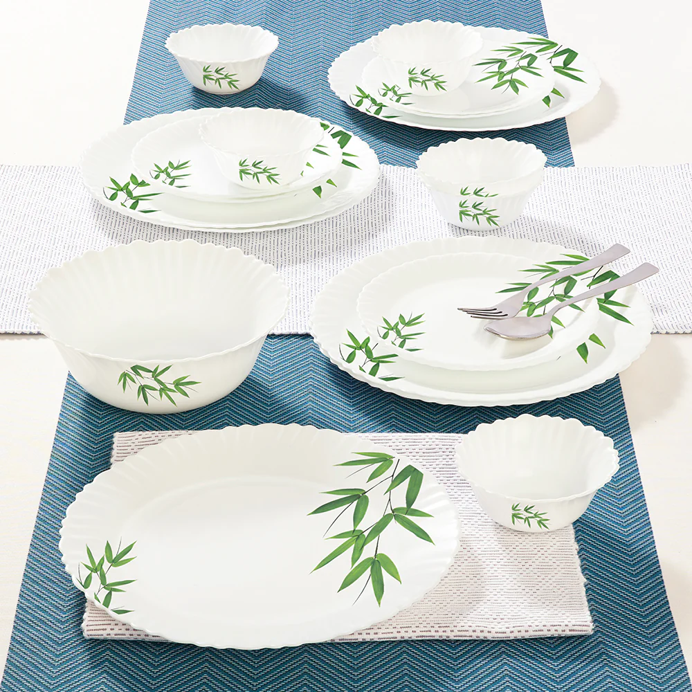 Larah Bamboo Leaves Dinner Set, 19 pc - Image 9
