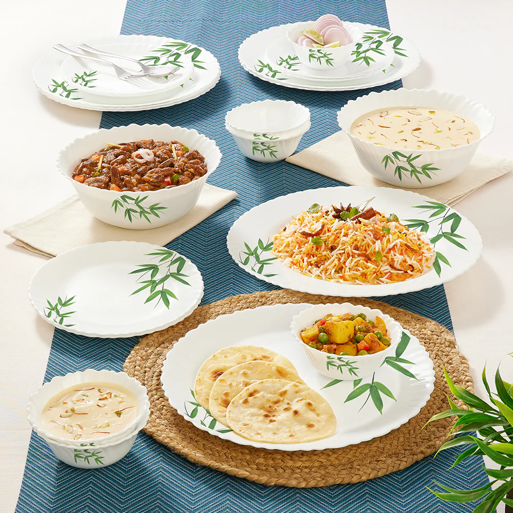Larah Bamboo Leaves Dinner Set, 21 pc - Image 8