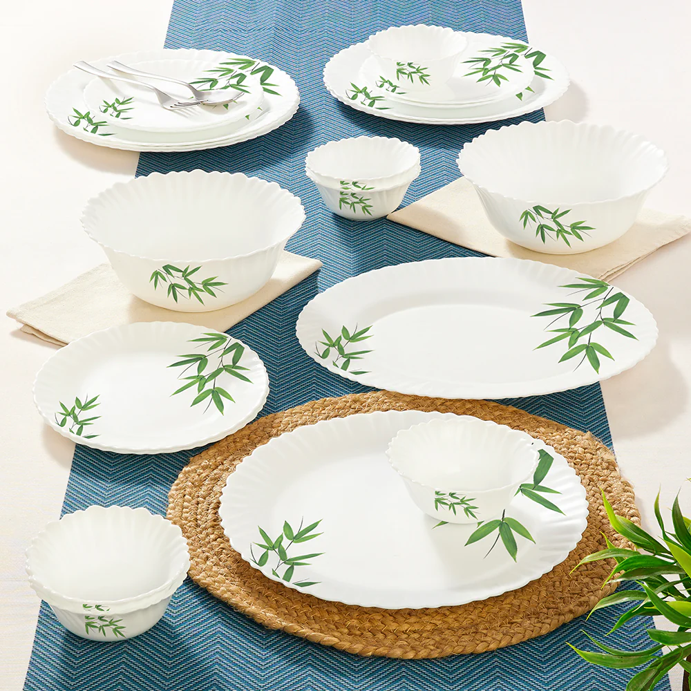 Larah Bamboo Leaves Dinner Set, 21 pc - Image 9