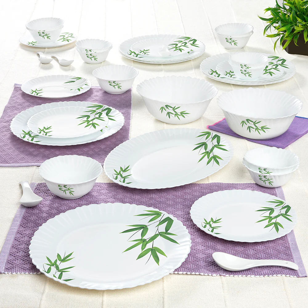 Larah Bamboo Leaves Dinner Set, 33 pc - Image 9