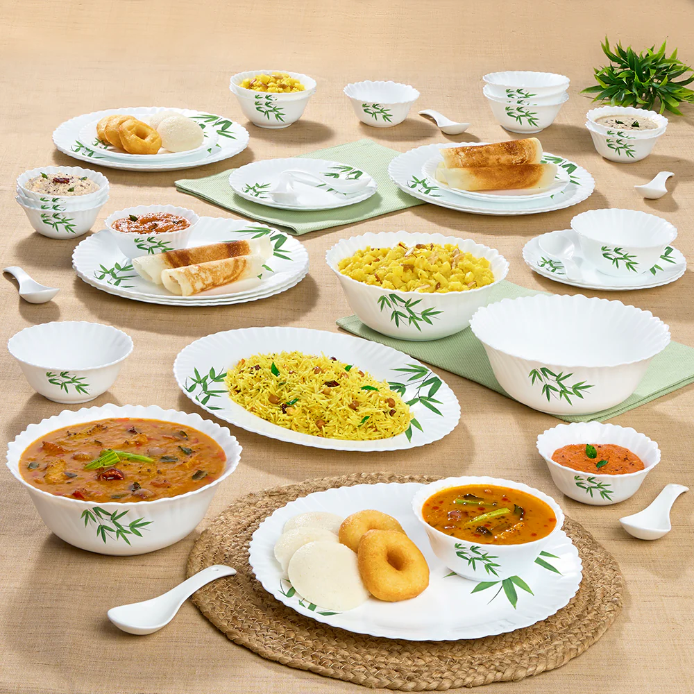 Larah Bamboo Leaves Dinner Set, 44 pc - Image 8