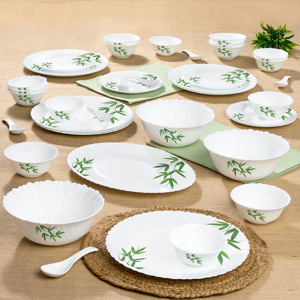 Larah Bamboo Leaves Dinner Set, 44 pc - Image 9