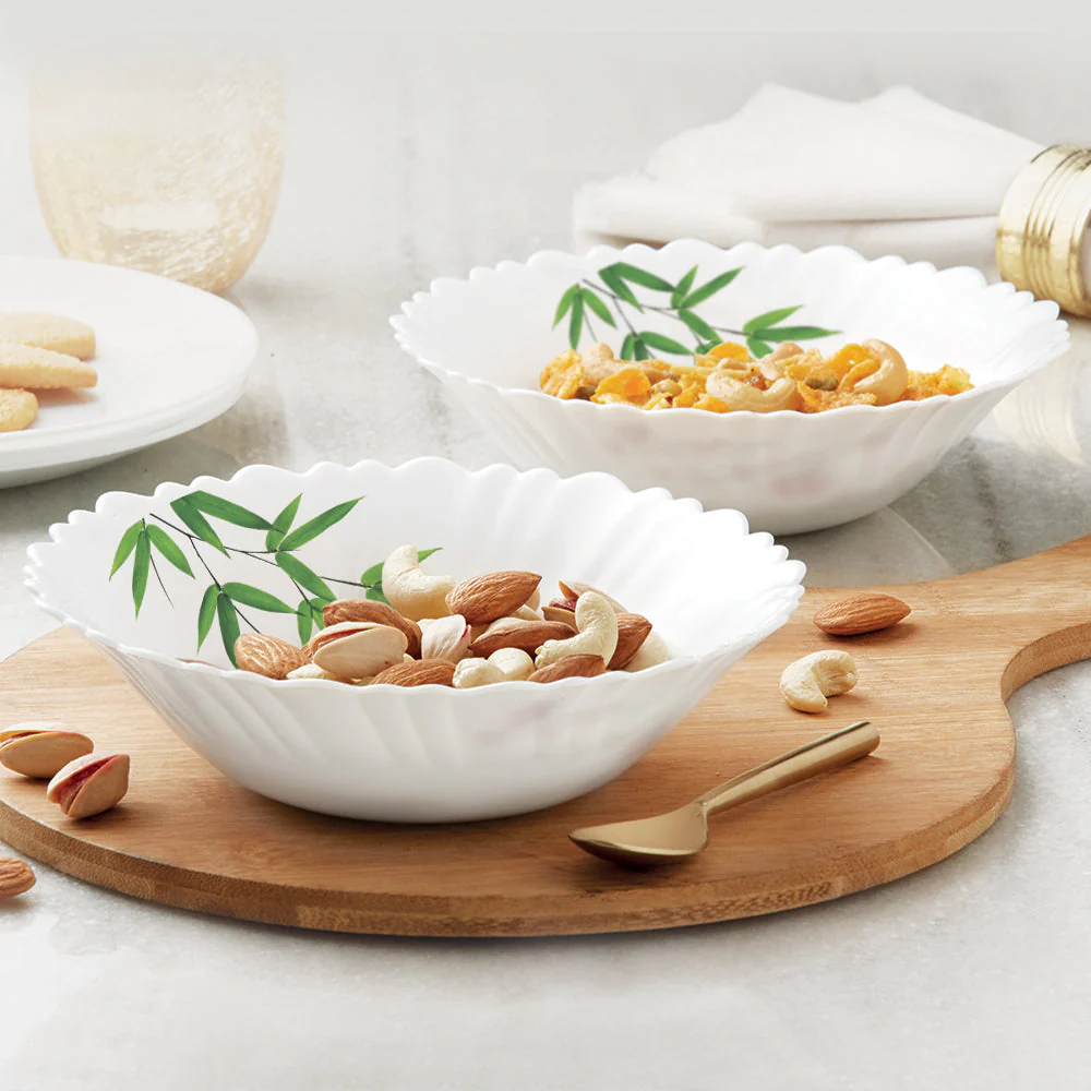 Larah Bamboo Leaves Multipurpose Bowl, 2 pc Set - Image 4