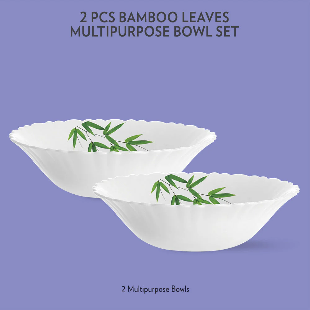 Larah Bamboo Leaves Multipurpose Bowl, 2 pc Set - Image 5