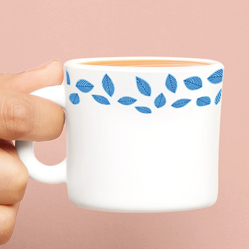 Larah Blue Leaves Mug Set - Image 3