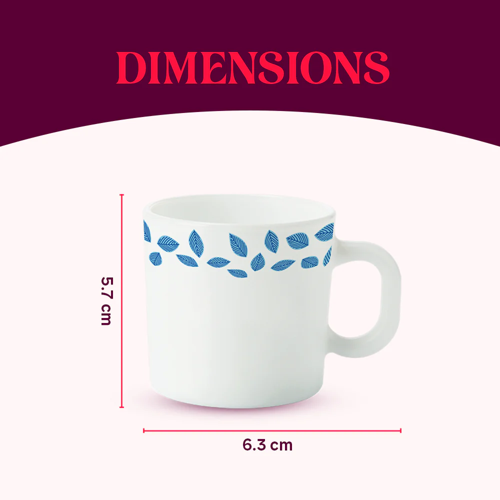 Larah Blue Leaves Mug Set - Image 4