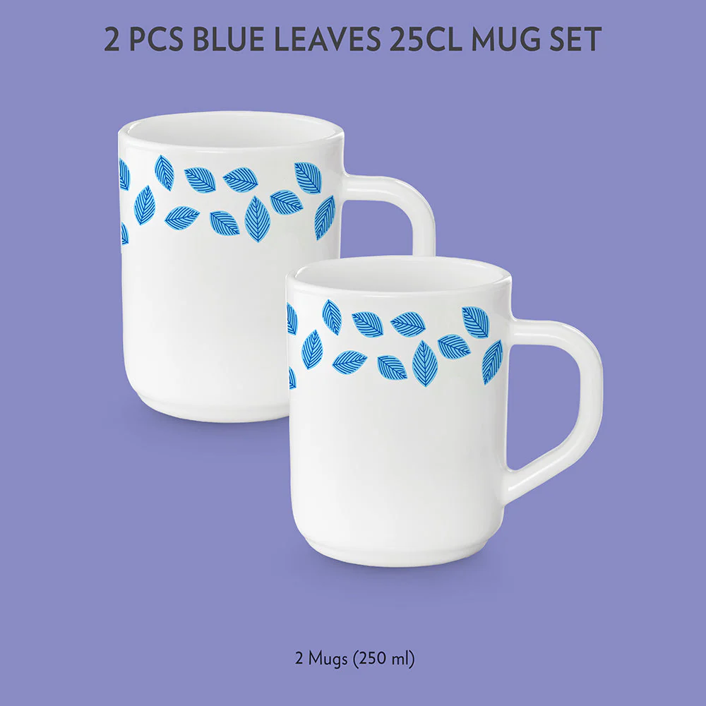 Larah Blue Leaves Mug Set - Image 13