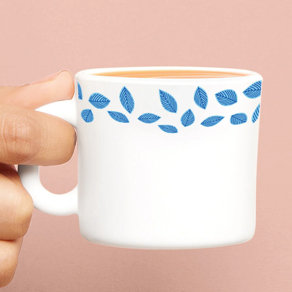 Larah Blue Leaves Mug Set - Image 3