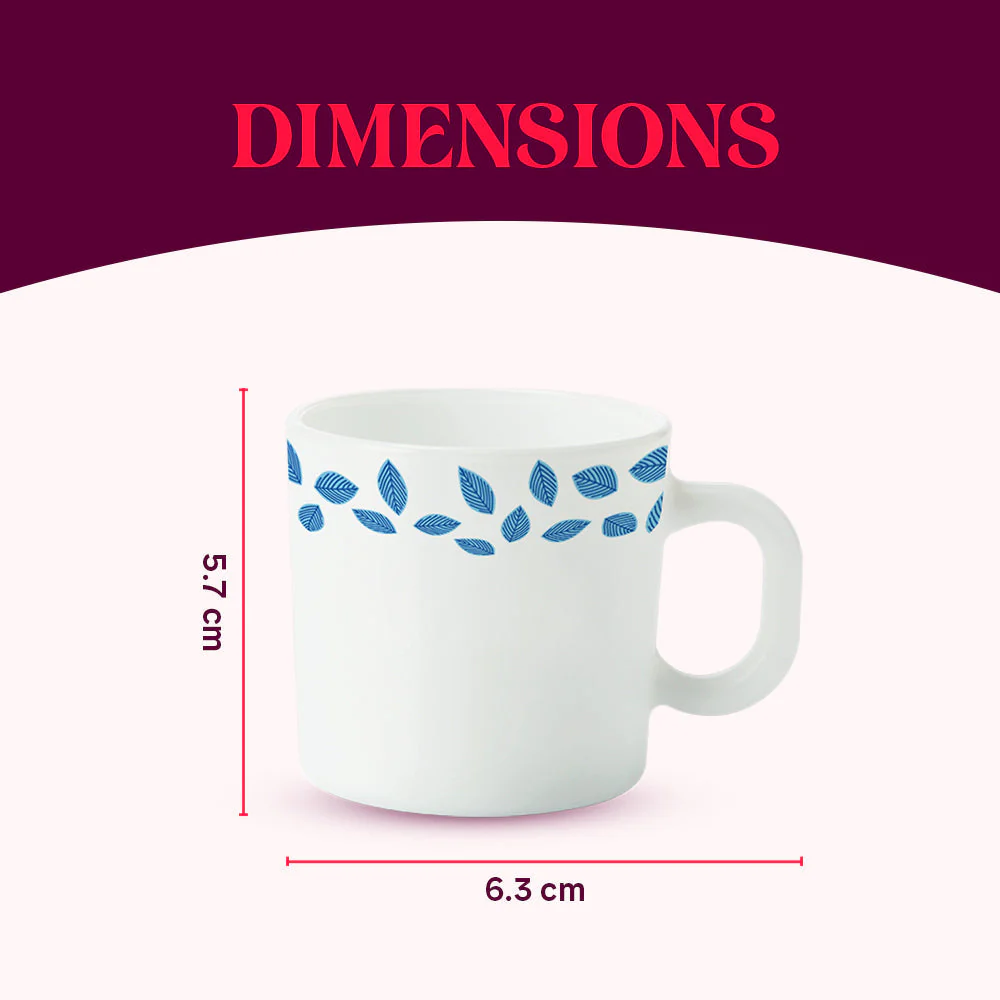 Larah Blue Leaves Mug Set - Image 4