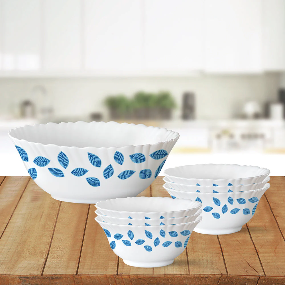 Larah Blue Leaves Pudding Set, 7 pc (Large) - Image 2