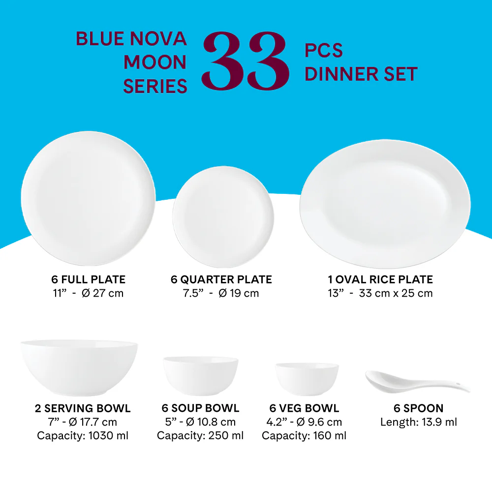 Larah Opalware Blue Nova Dinner - Image 5