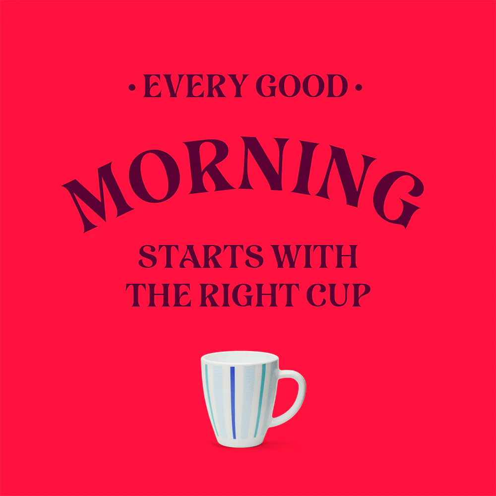 Larah Blue Strip Mug Set, 390ml x 2 - Image 5