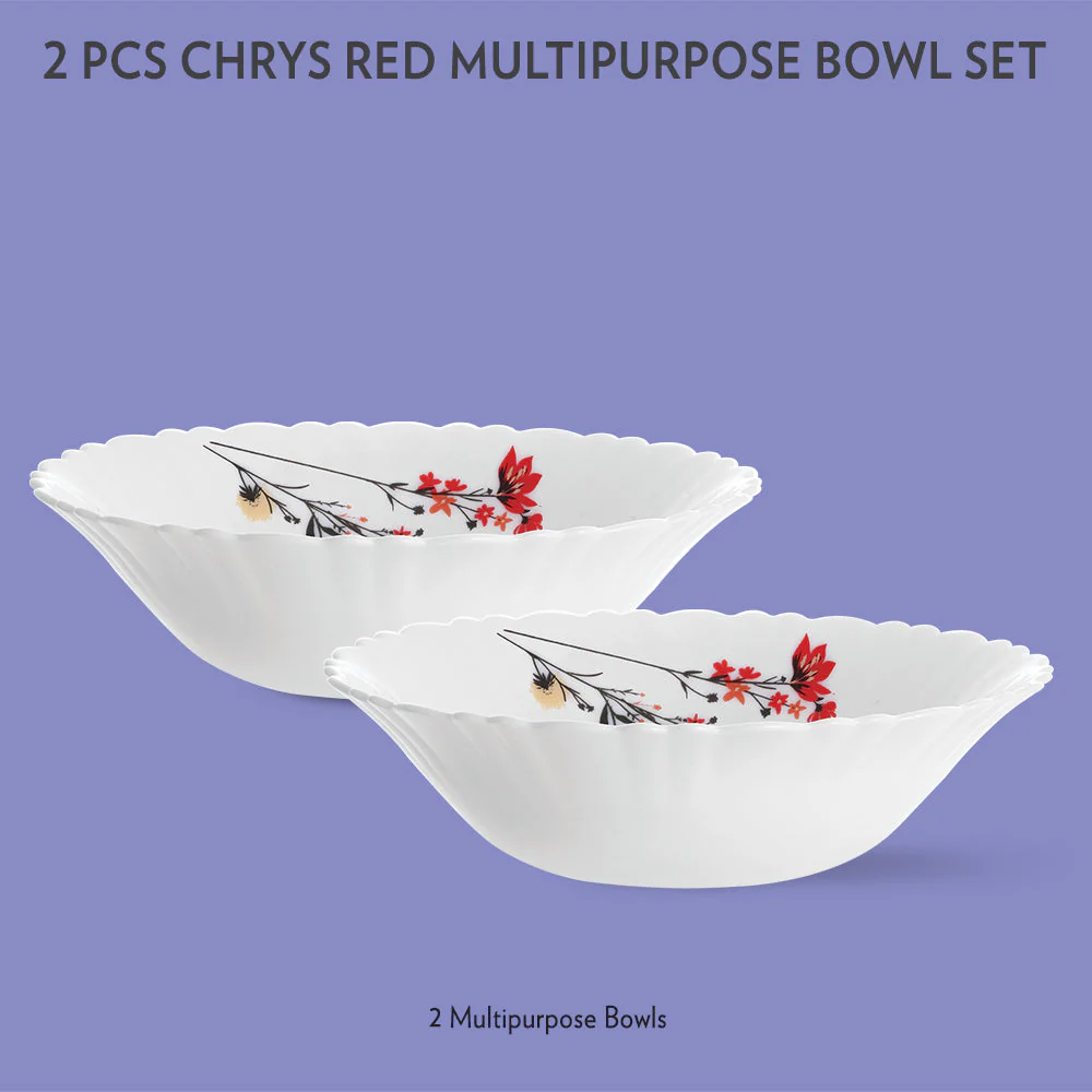 Chrys Red Multipurpose Bowl, 2 pc Set - Image 2