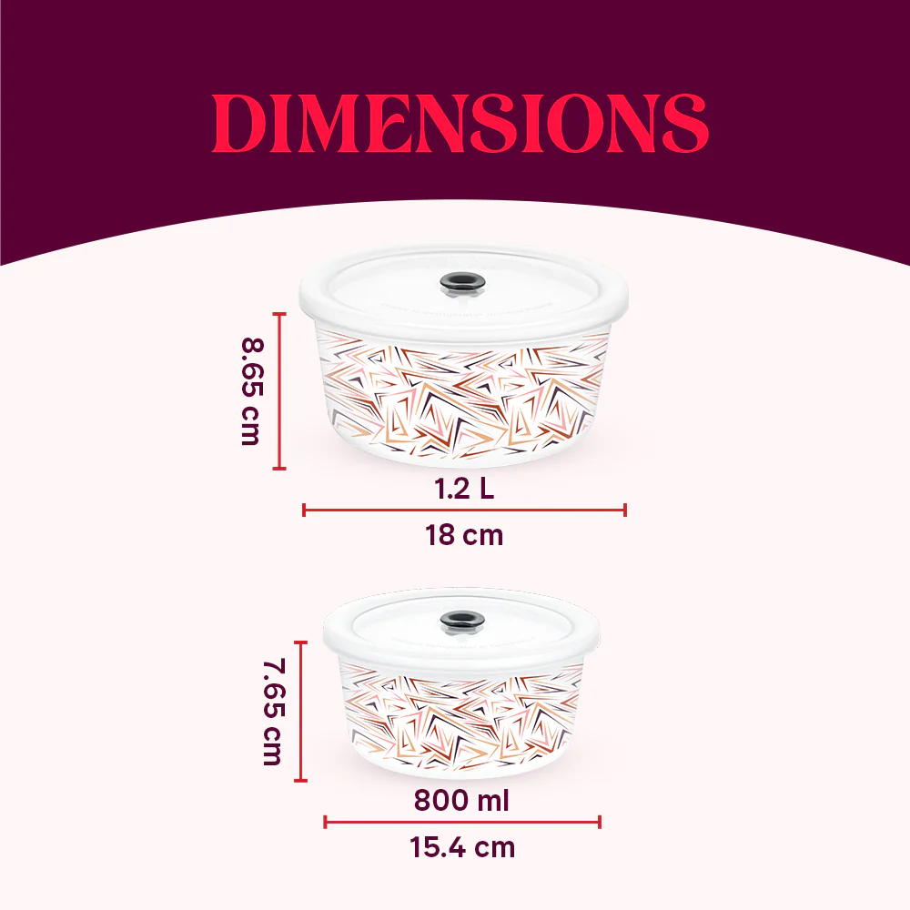Larah Comet Storage Bowl Set, 1.2L + 800ml - Image 3