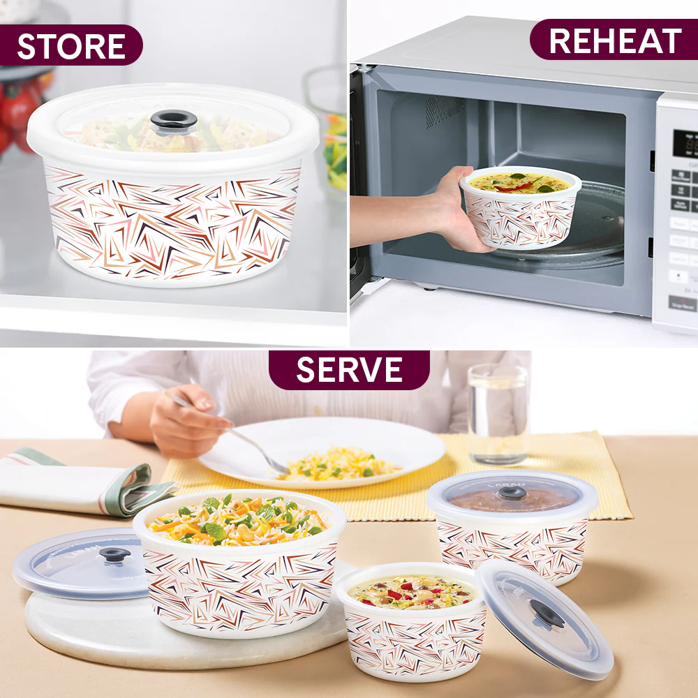 Larah Comet Storage Bowl Set, 1.2L + 800ml + 400ml - Image 5