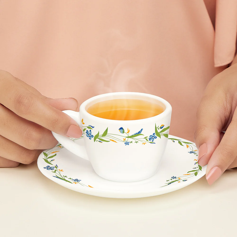 Larah Cripper Cup n Saucer Set, 90ml x 12 - Image 2