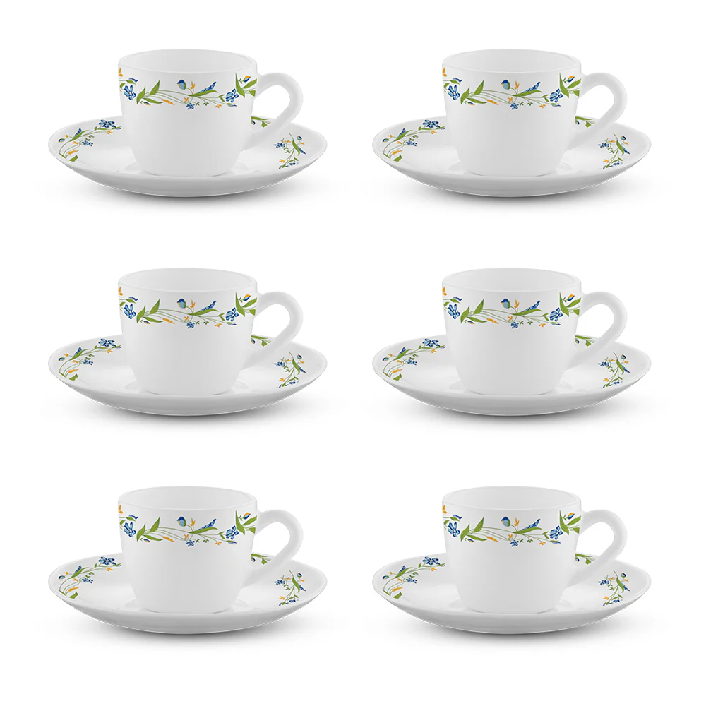 Larah Cripper Cup n Saucer Set, 90ml x 12 - Image 3