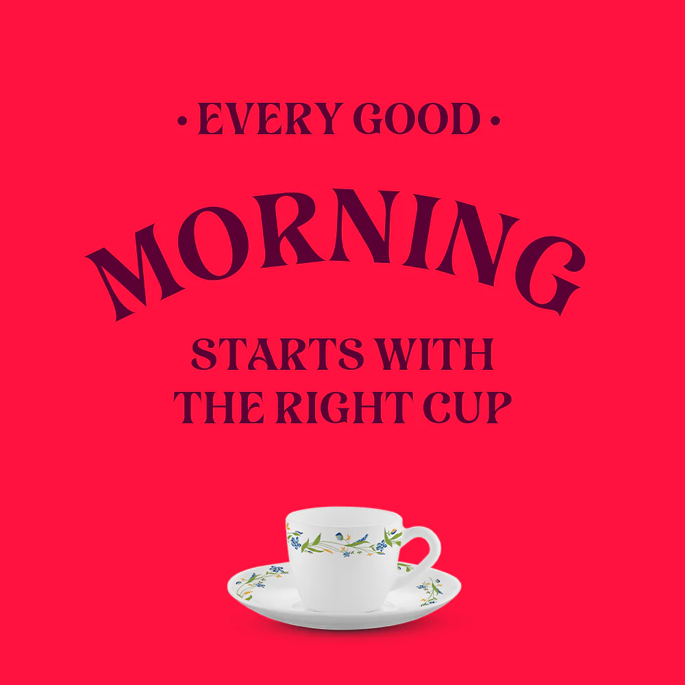 Larah Cripper Cup n Saucer Set, 90ml x 12 - Image 5