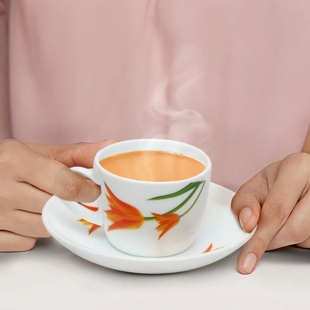 Larah Firefly Cup n Saucer Set, 140ml x 8 - Image 3