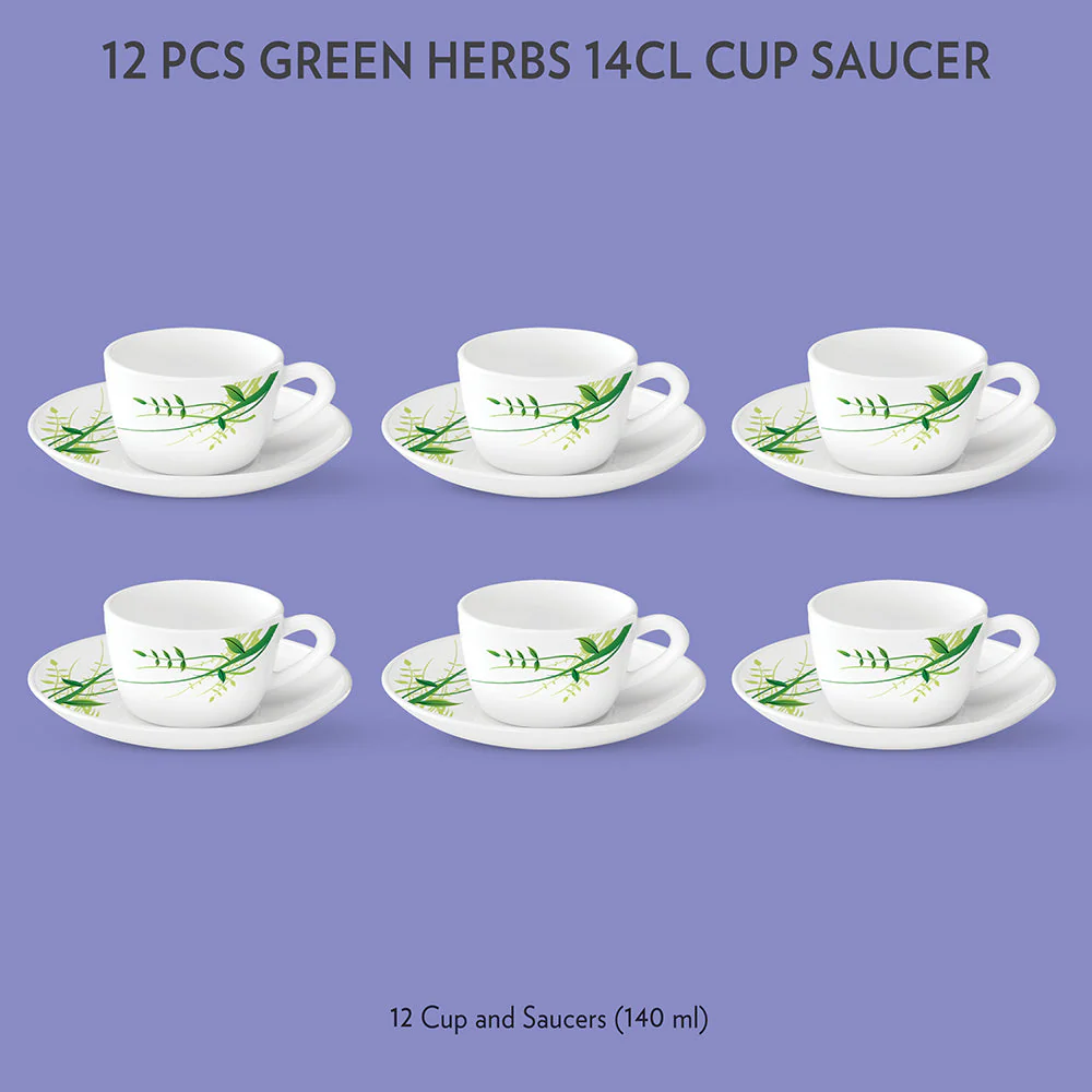 Larah Green Herbs Cup n Saucer Set - Image 3