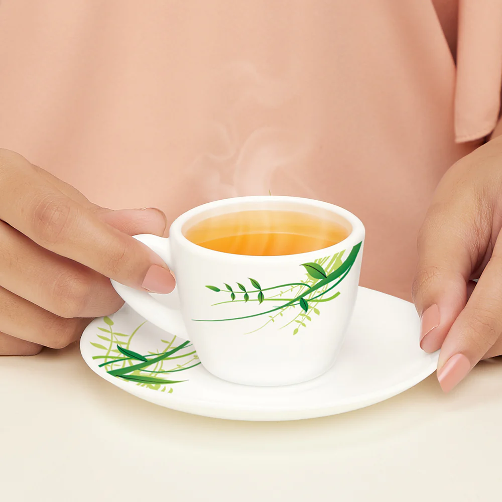 Larah Green Herbs Cup n Saucer Set - Image 2